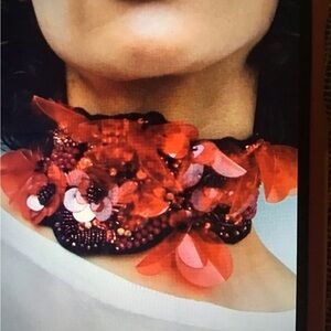 ZARA Red Floral Beaded Choker Necklace.Limited Edition🤩🌺🌺🌺🌺